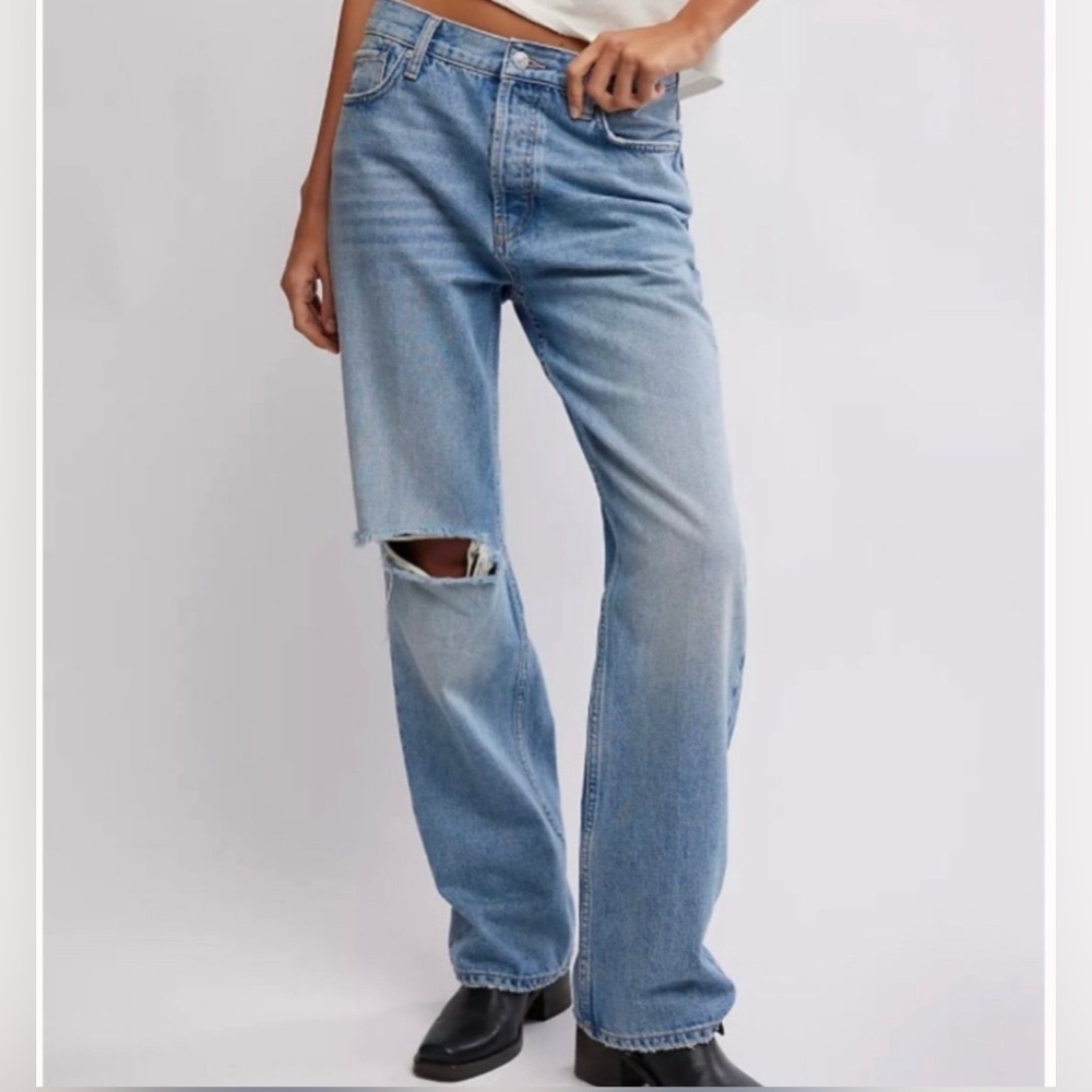 Free People We the Free NWT 26 Holly Bootcut Jeans Button Fly High Rise Casual